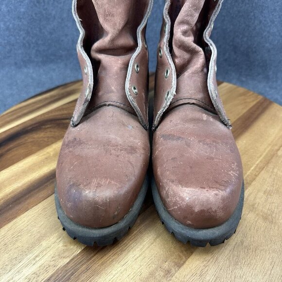 Vtg 70s Browning Arms Co Brown Leather Lace Up Work Boots‎ USA Made Vibram Sz 8A main image 11